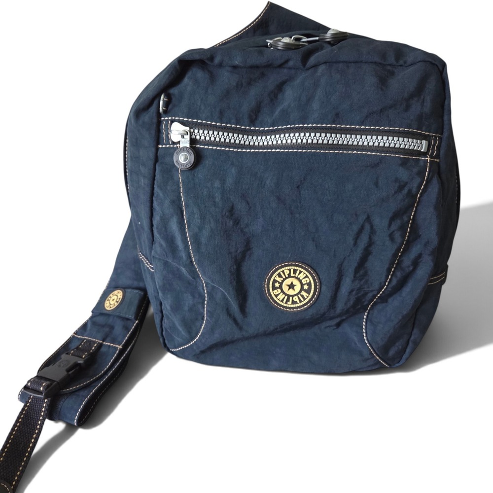 Kipling Sling Bag Navy Blue Crinkle Nylon Crossbody Adjustable Shoulder Backpack